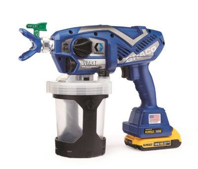 Аккумуляторный безвоздушный краскопульт для водных красок Graco Ultra Cordless