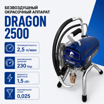 Аппарат безвоздушный покрасочный DragoN DN2500 фото